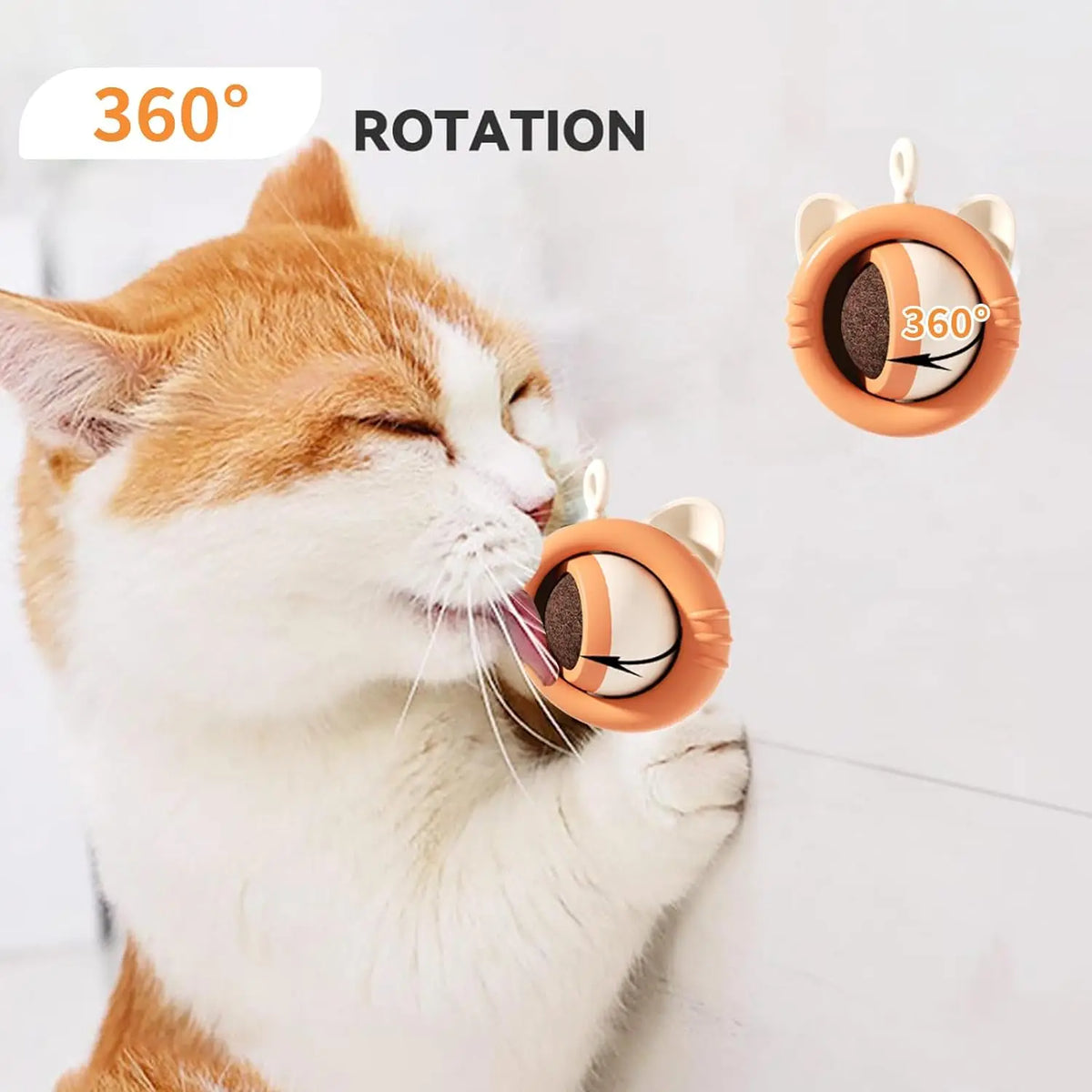 Cat clip ball interactive cat toy 360 degree rotation cat clip snacks