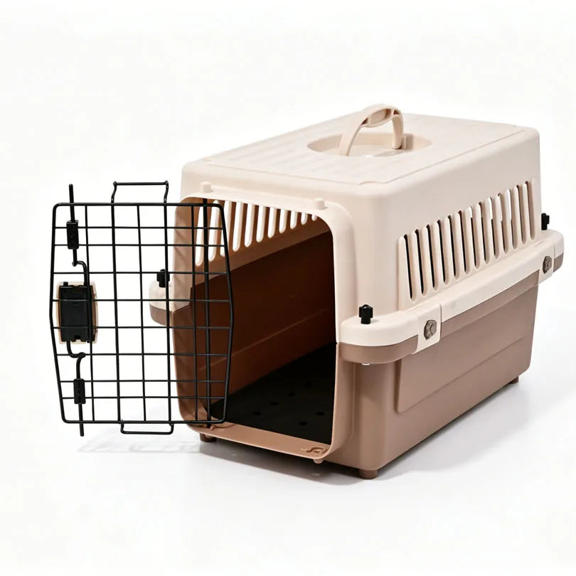 Snap on portable pet air transport cage