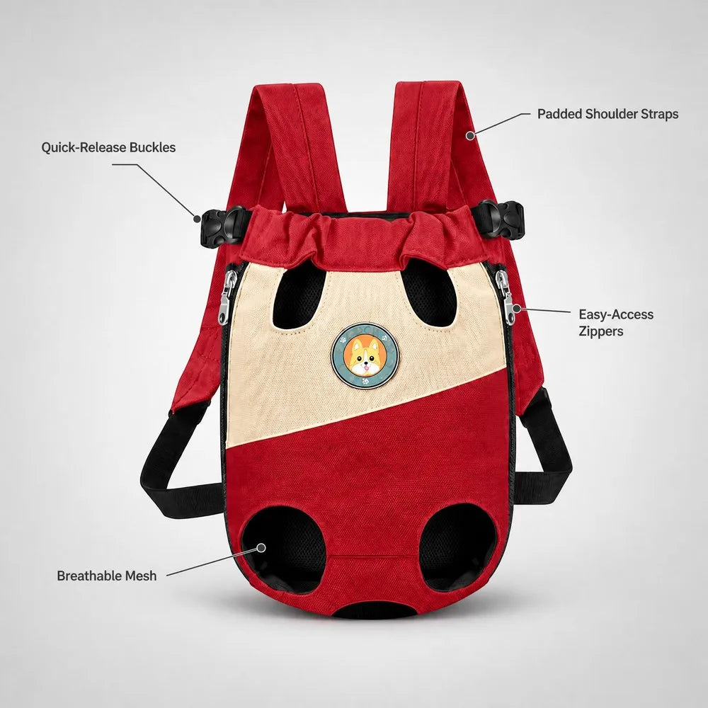 Extended pet backpack, outdoor walking for dogs and cats