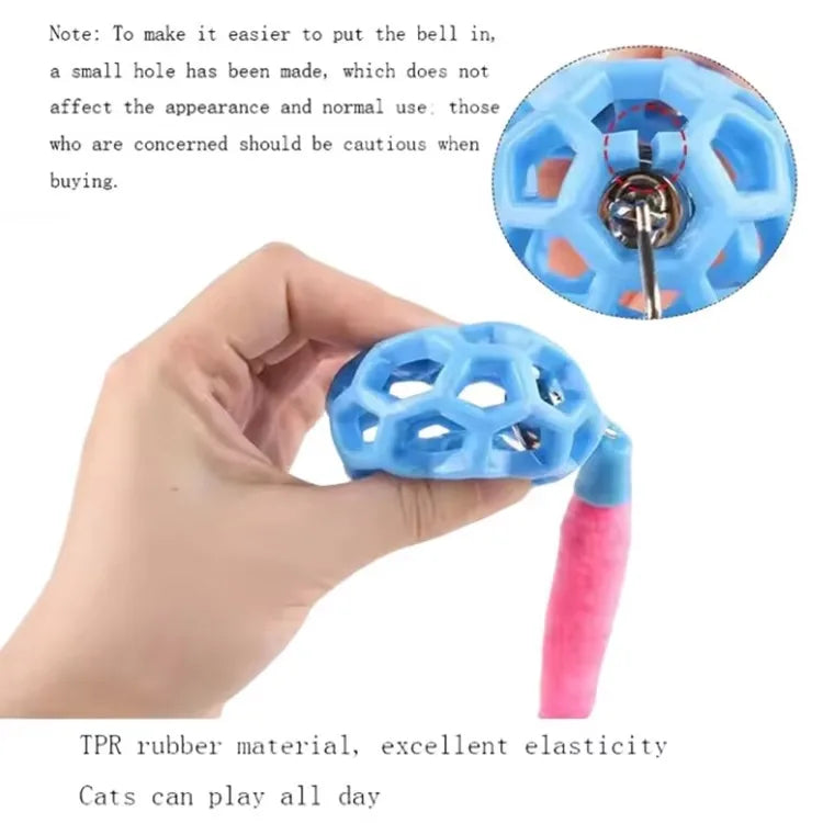 Plastic cartoon realistic caterpillar cat toy hollow ball bite resistant interactive bell chew toy