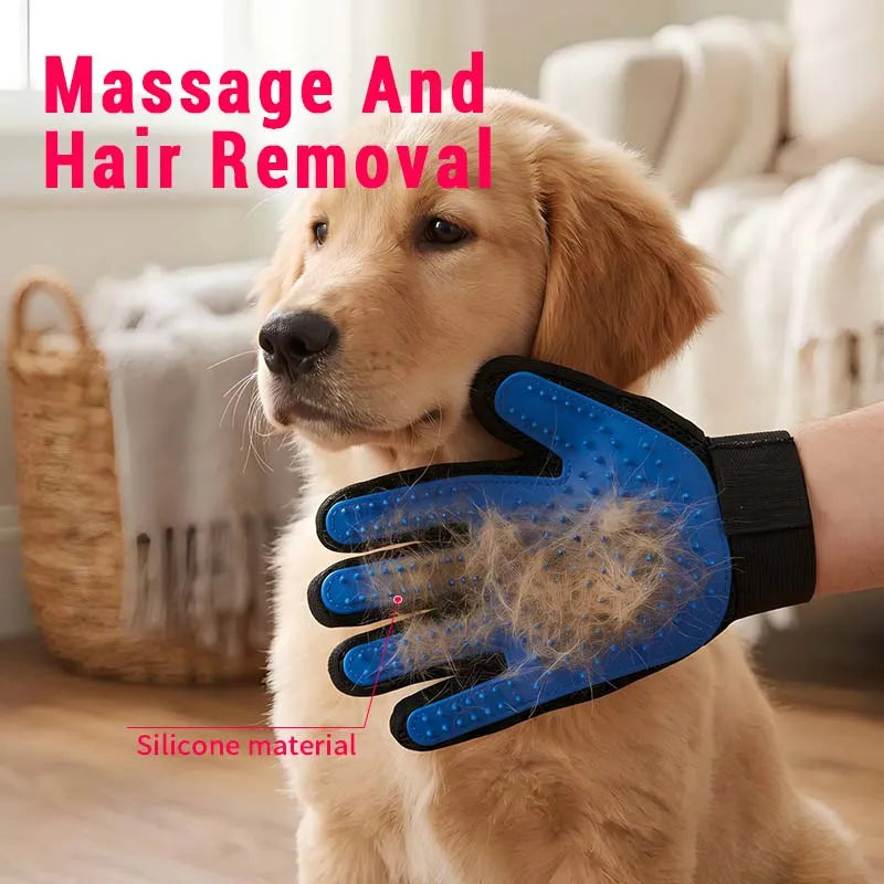 Hot selling 2-in-1 Five Finger Hair Removal Silicone Pet Cat Cleaning Hair Removal Device Beauty Hair Removal Bath Brush Gloves