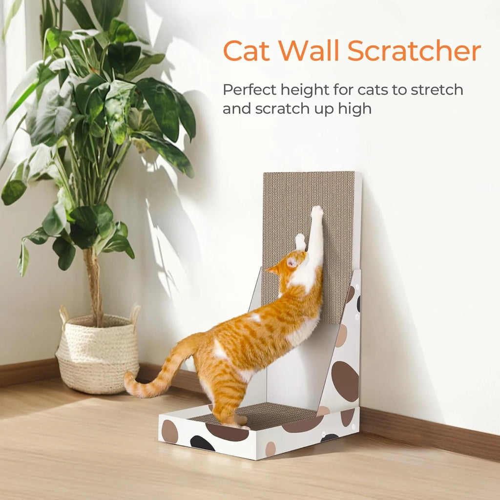 Vertical L-Shaped Cat Wall Scratcher Indoor Cat Tree for Scratching Comfortable and Fun Cat Furniture