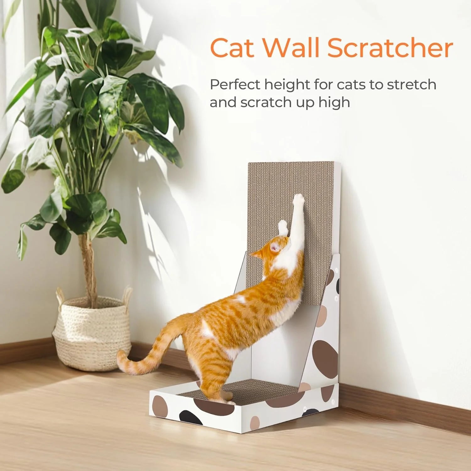 Vertical L-Shaped Cat Wall Scratcher Indoor Cat Tree for Scratching Comfortable and Fun Cat Furniture