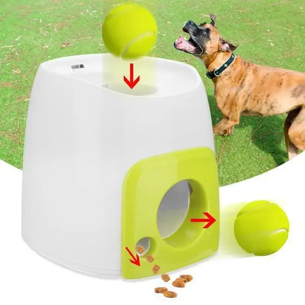 Environmentally friendly intelligent pet tennis feeder toy