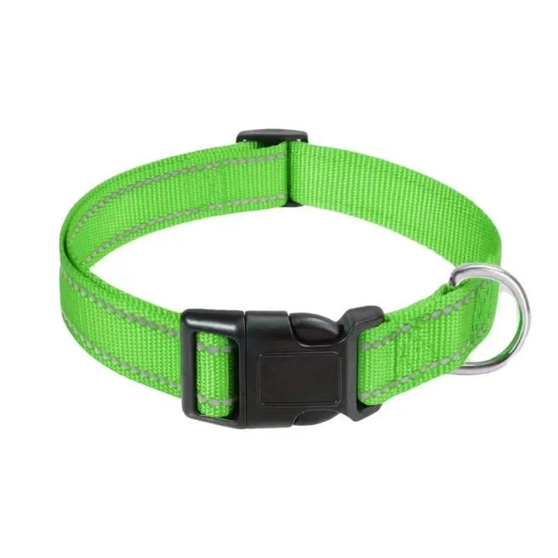Reflective solid color dog collar