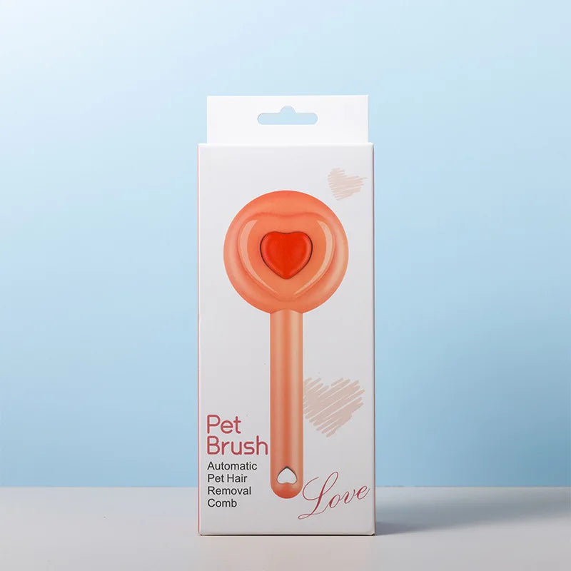 One click environmentally friendly plastic hair removal cat comb automatic beauty brush pet hair removal brush