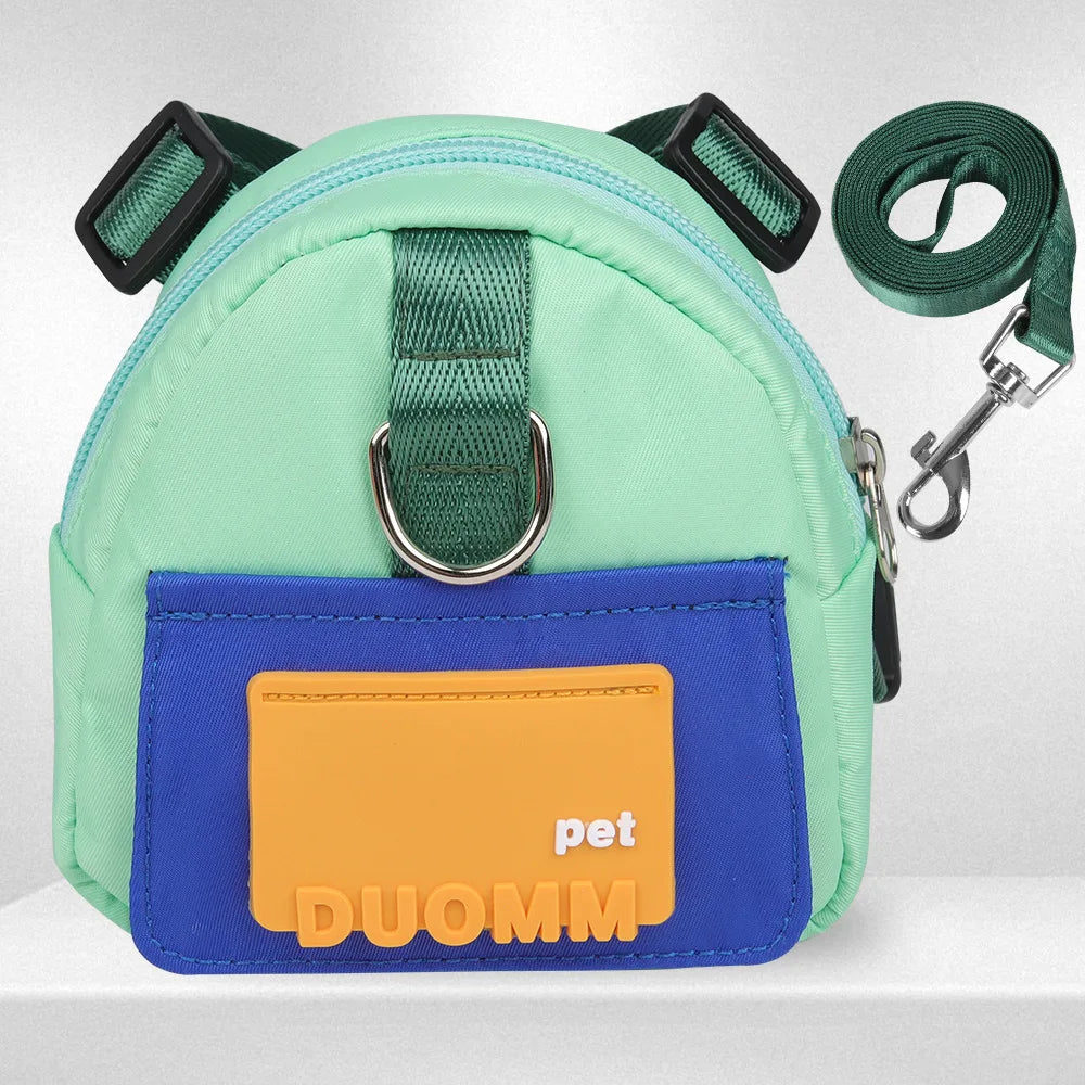 Outdoor pet walking harness backpack