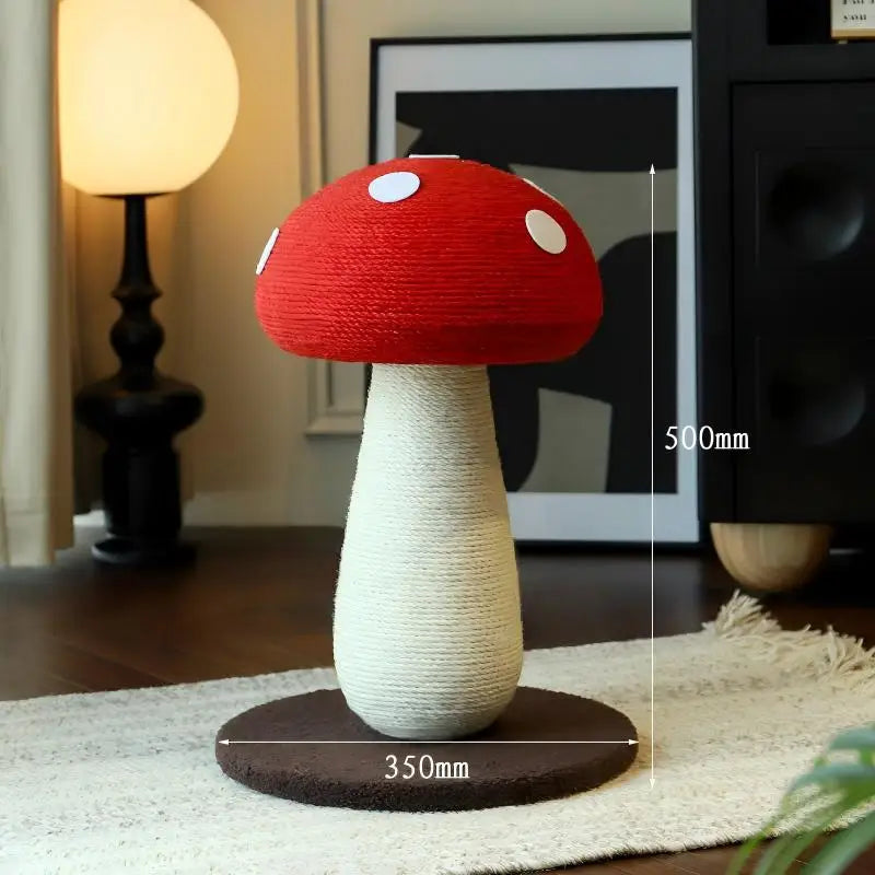Full sisal red mushroom shaped cat scratch board