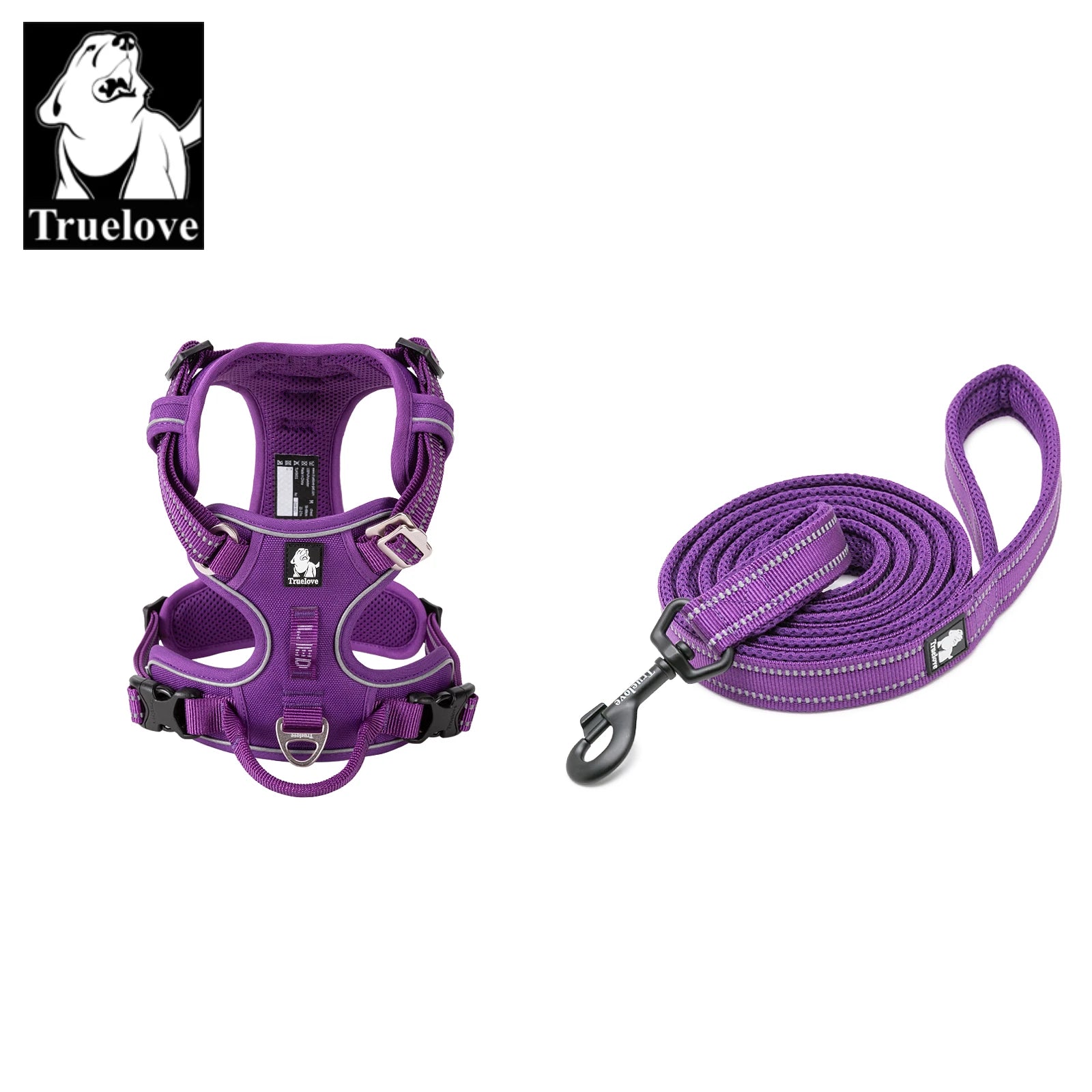 Truelove Luxury Adjustable Best Pet Harness Leash Collar Set Reflective Anti Pull Premium Dog Training Vest for Small Large Cats