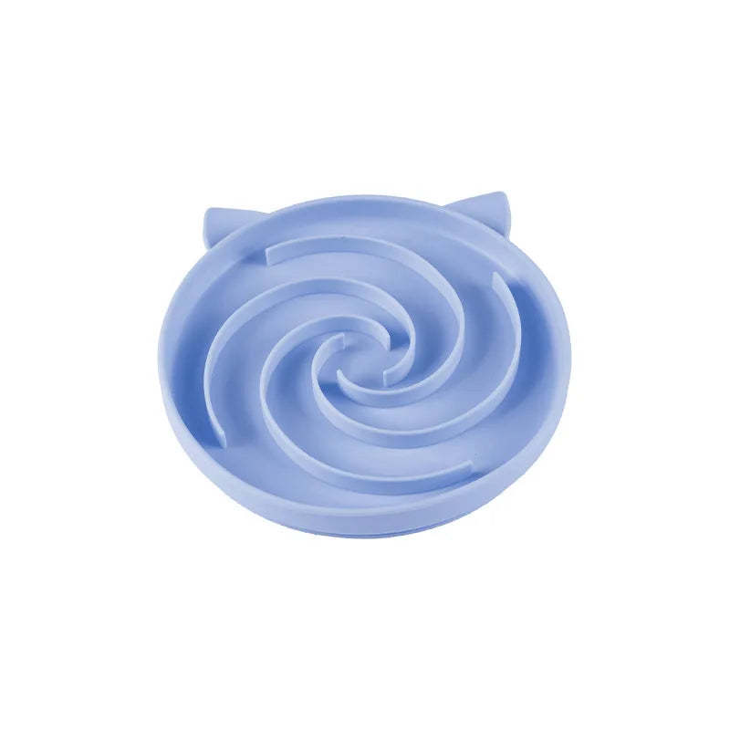 Cat and dog silicone spiral pet anti slip slow food bowl, anti suffocation and slow food design