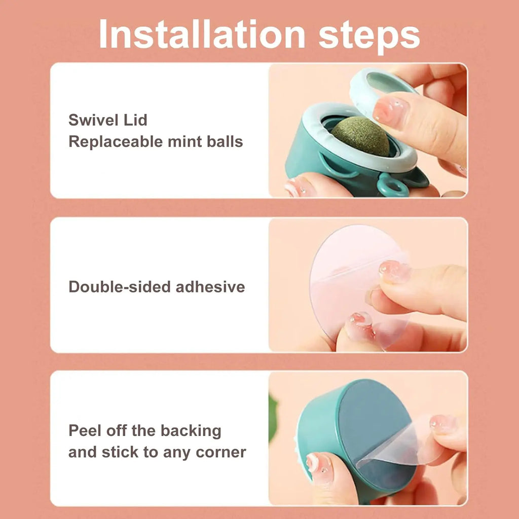 Cat clip ball interactive cat toy 360 degree rotation cat clip snacks