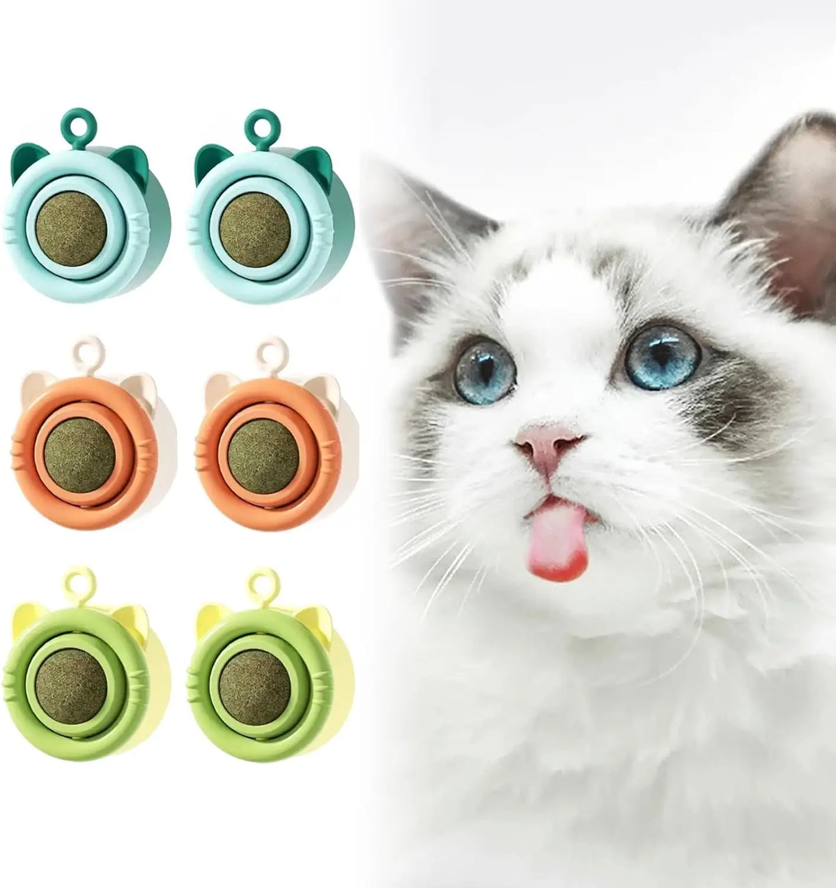 Cat clip ball interactive cat toy 360 degree rotation cat clip snacks