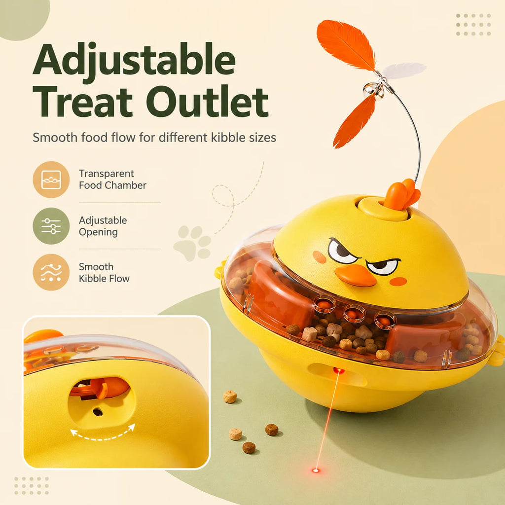 Interactive Automatic Rotating Laser Dog and Cat Treat Dispenser Toy
