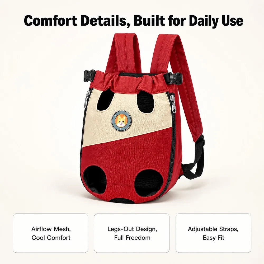 Extended pet backpack, outdoor walking for dogs and cats