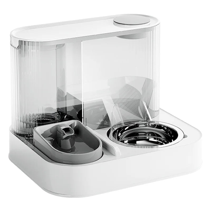 2-in-1 automatic pet feeding tray integrated plastic cat bowl water dispenser and food/water bowl for cats and dogs