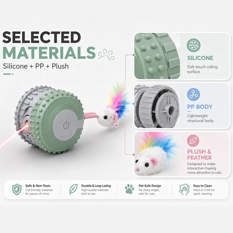 Wholesale automatic cat toys, motion sensor ball, low noise, USB rechargeable, home entertainment toys