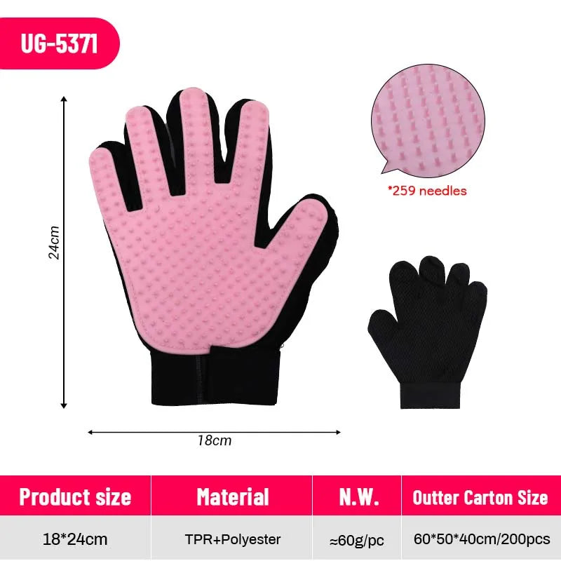 Hot selling 2-in-1 Five Finger Hair Removal Silicone Pet Cat Cleaning Hair Removal Device Beauty Hair Removal Bath Brush Gloves