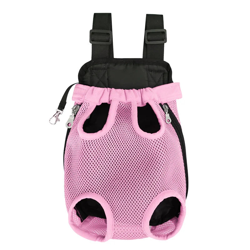 Breathable mesh pet backpack, foldable outdoor travel dog backpack