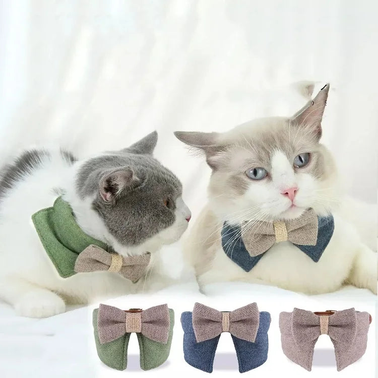 Bow cat collar, suitable for small, medium, and large pets