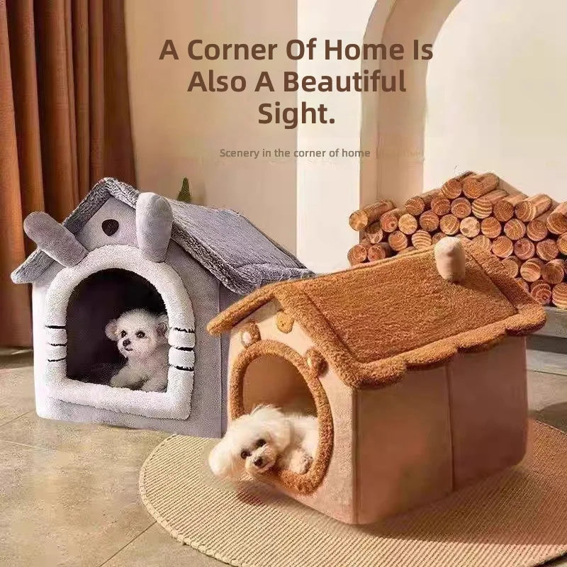 2-in-1 foldable modern solid pet house sofa cat hole bed, suitable for small/medium-sized cats and puppies, indoor warm dog house, washable, detachable