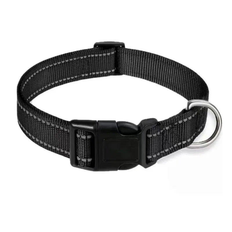 Reflective solid color dog collar