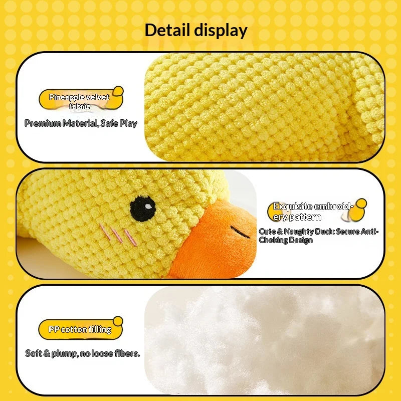 Dogs relieve boredom, grind their teeth, ducks enjoy themselves, and make sounds with toys