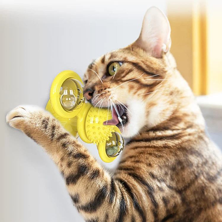 Cat Puzzle Cat Game Toy with Rotating Wheel