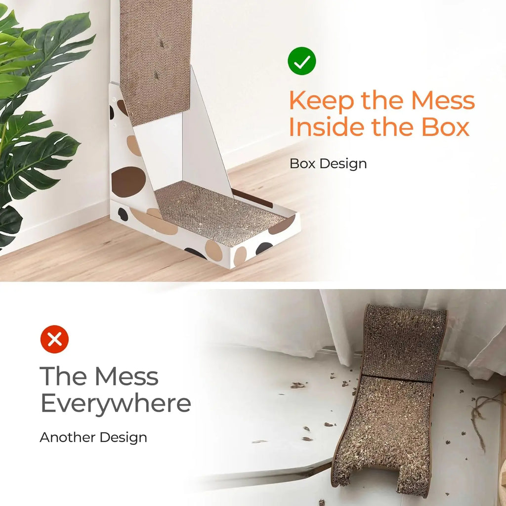 Vertical L-Shaped Cat Wall Scratcher Indoor Cat Tree for Scratching Comfortable and Fun Cat Furniture