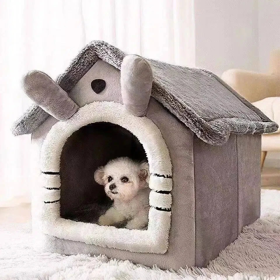 2-in-1 foldable modern solid pet house sofa cat hole bed, suitable for small/medium-sized cats and puppies, indoor warm dog house, washable, detachable