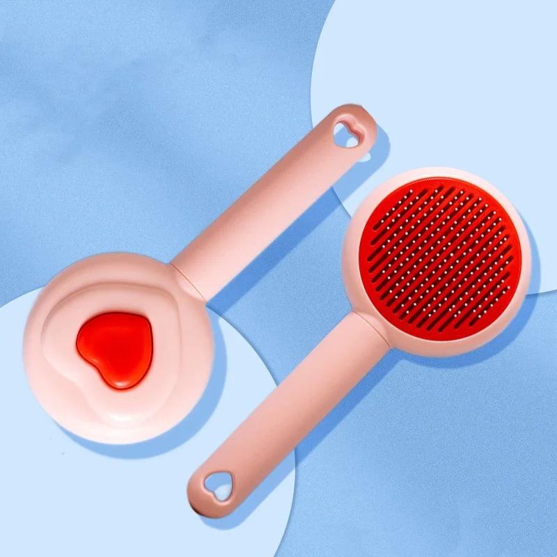 One click environmentally friendly plastic hair removal cat comb automatic beauty brush pet hair removal brush
