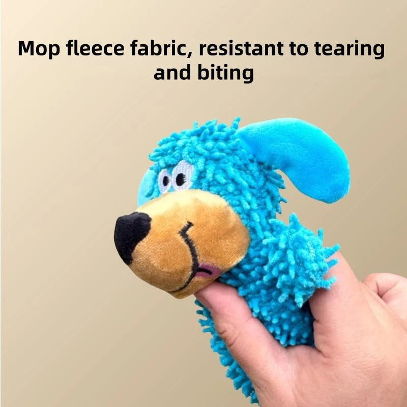 Plush cartoon interactive teeth cleaning and grinding toy