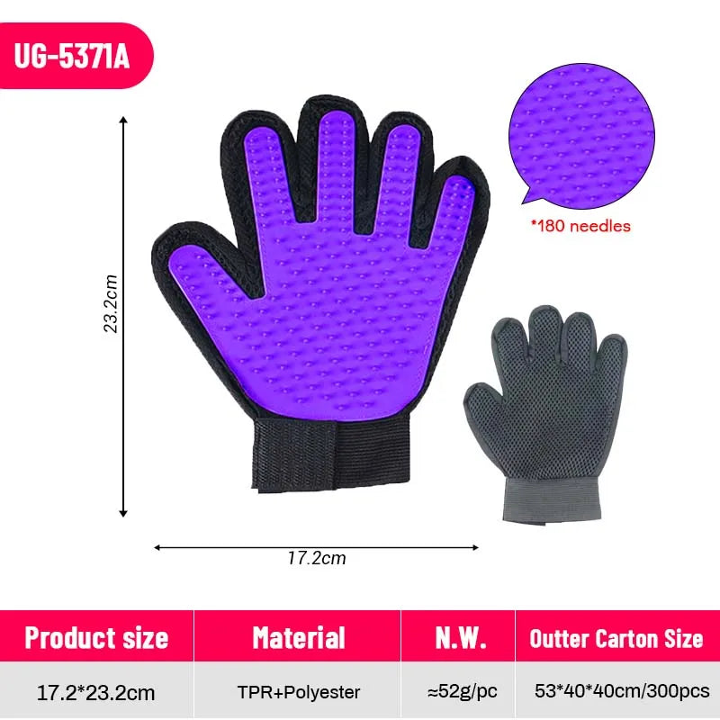 Hot selling 2-in-1 Five Finger Hair Removal Silicone Pet Cat Cleaning Hair Removal Device Beauty Hair Removal Bath Brush Gloves