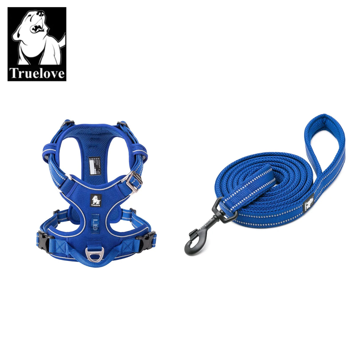 Truelove Luxury Adjustable Best Pet Harness Leash Collar Set Reflective Anti Pull Premium Dog Training Vest for Small Large Cats