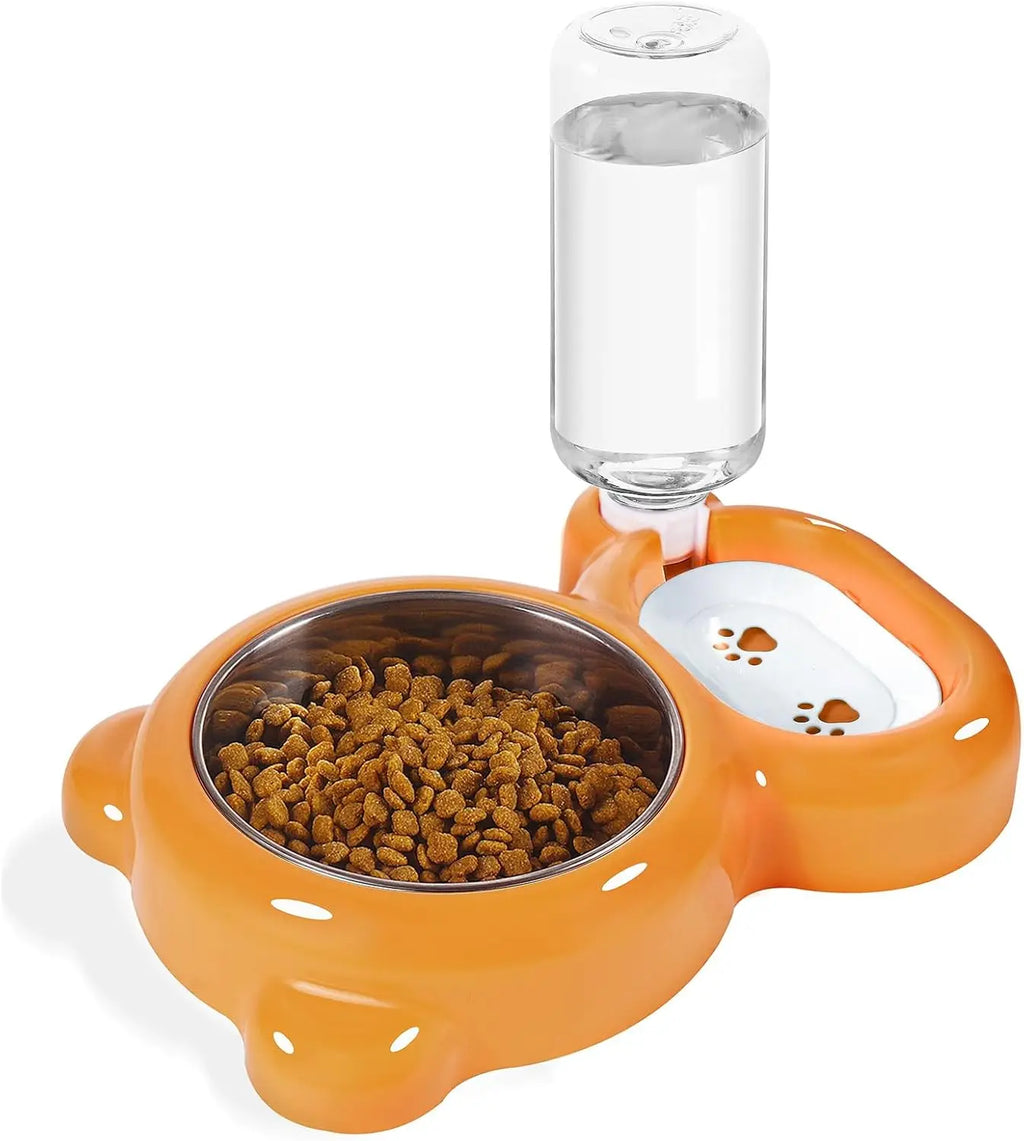 Two-in-One Cat & Dog Bowl 2L Plastic Steel Pet Food & Water Bowl, Suitable for Water/Food/Rice