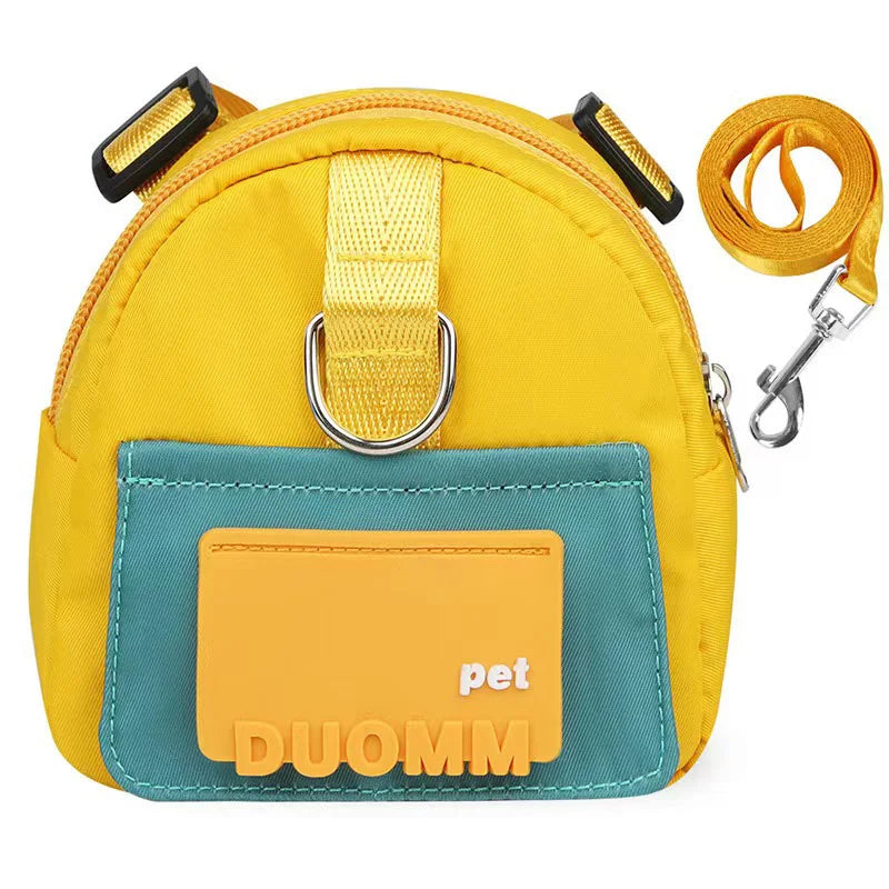 Outdoor pet walking harness backpack