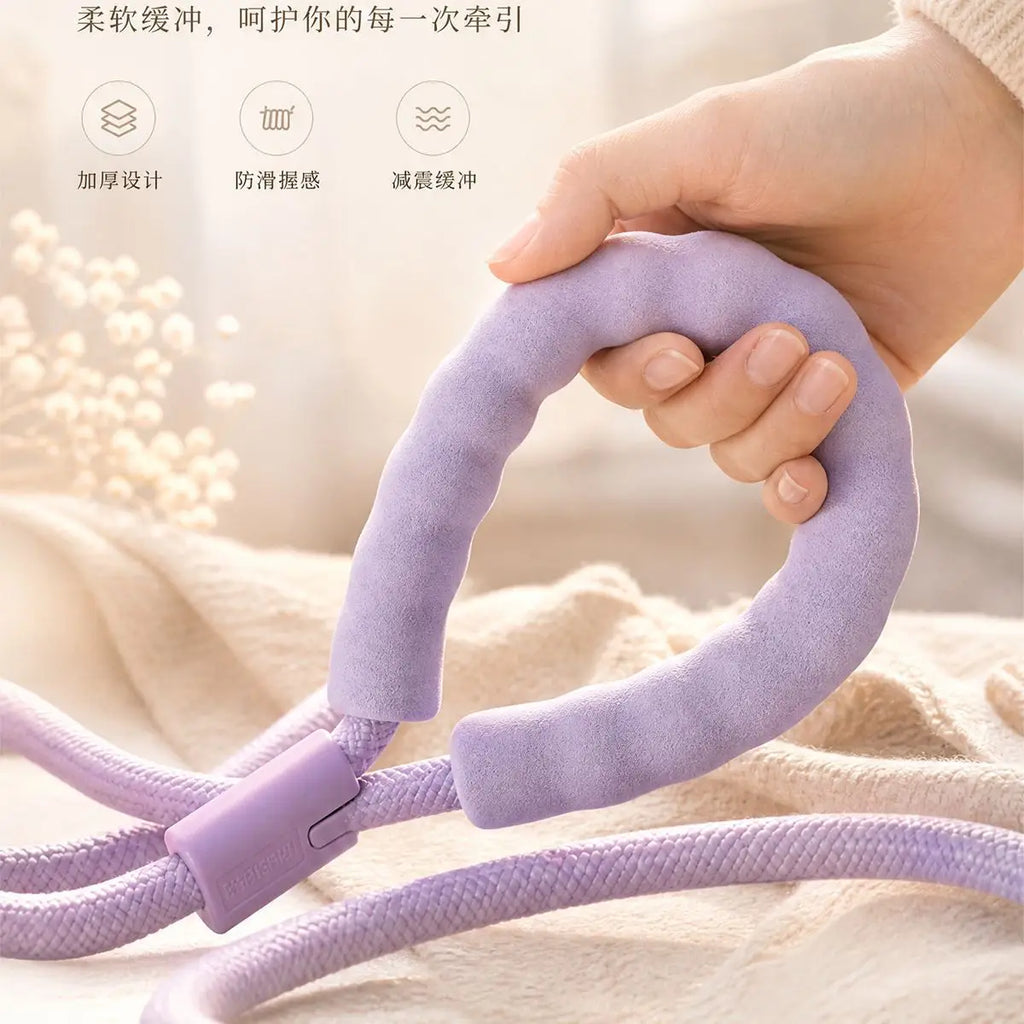Soft grip shock-absorbing anti slip dog leash traction rope
