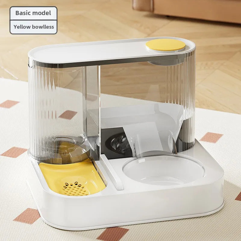 2-in-1 automatic pet feeding tray integrated plastic cat bowl water dispenser and food/water bowl for cats and dogs