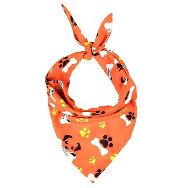 Pet dog scarf, Halloween pumpkin pattern, luxurious double-sided pet cat and dog scarf