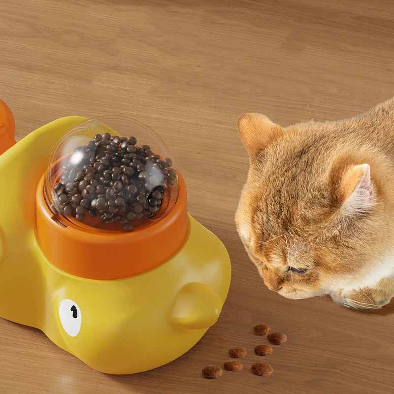 Plastic duck food feeder washable cat dog puzzle toy