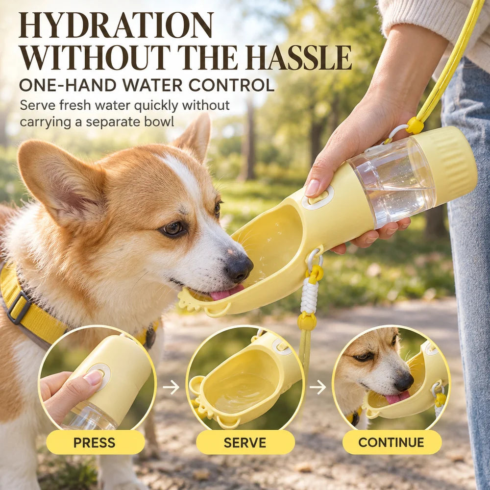 2-in-1 portable dog drinking bowl