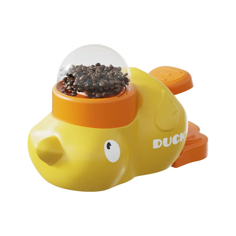 Plastic duck food feeder washable cat dog puzzle toy