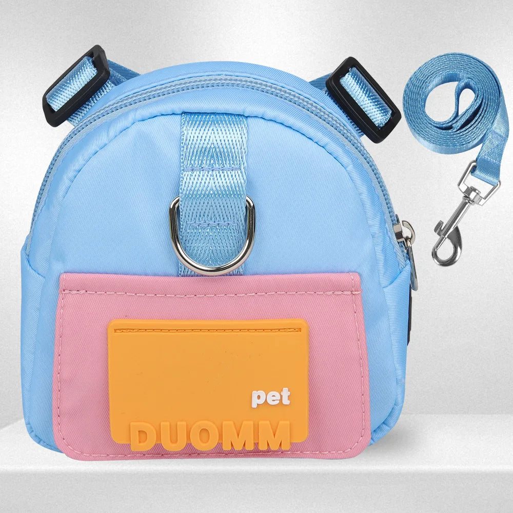 Outdoor pet walking harness backpack