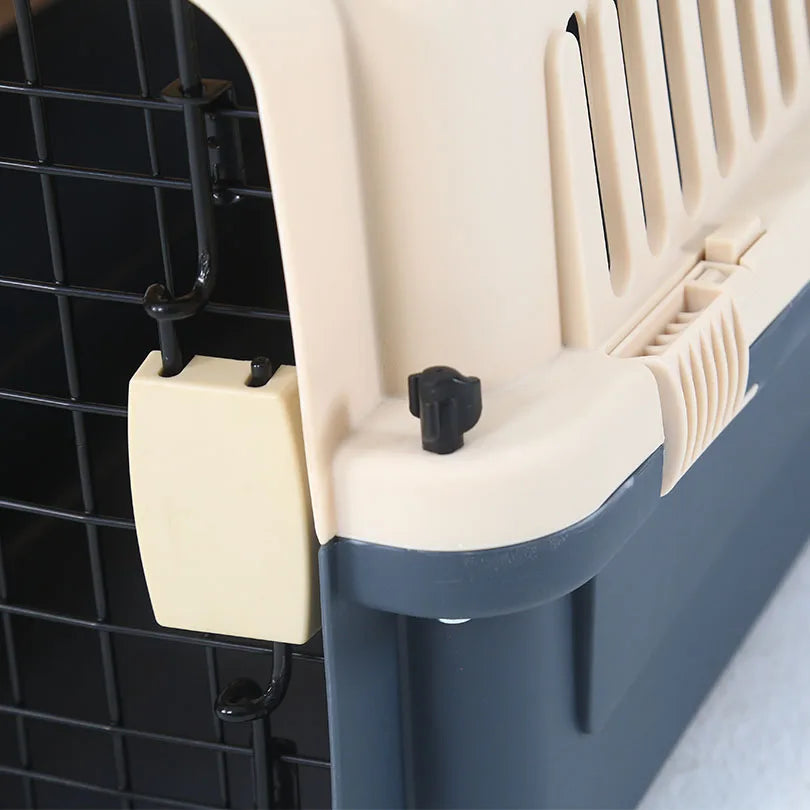 Snap on portable pet air transport cage