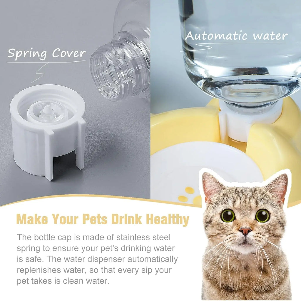 Two-in-One Cat & Dog Bowl 2L Plastic Steel Pet Food & Water Bowl, Suitable for Water/Food/Rice