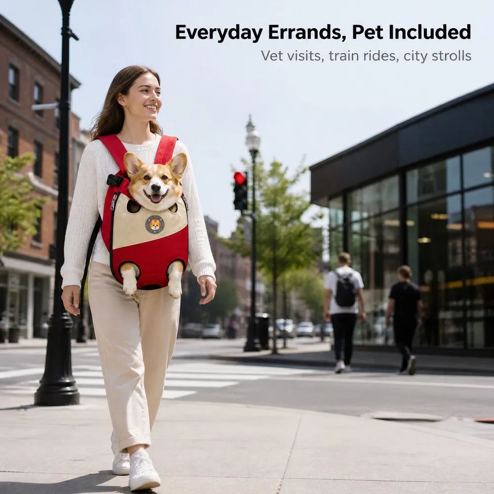 Extended pet backpack, outdoor walking for dogs and cats