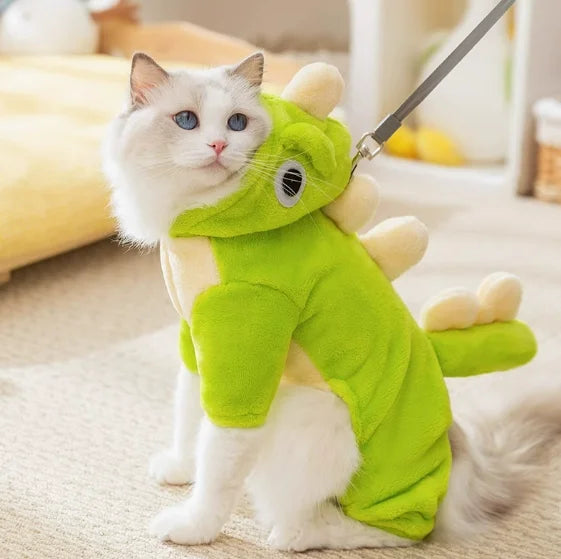 New cute cat clothing, thickened for warmth and with a pull-over design