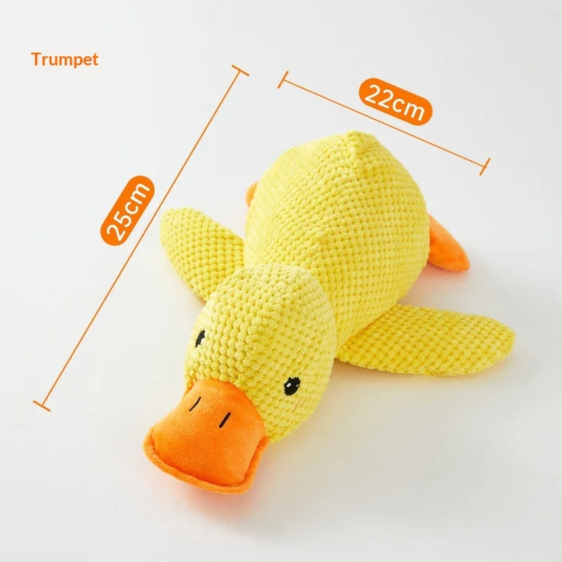 Dogs relieve boredom, grind their teeth, ducks enjoy themselves, and make sounds with toys