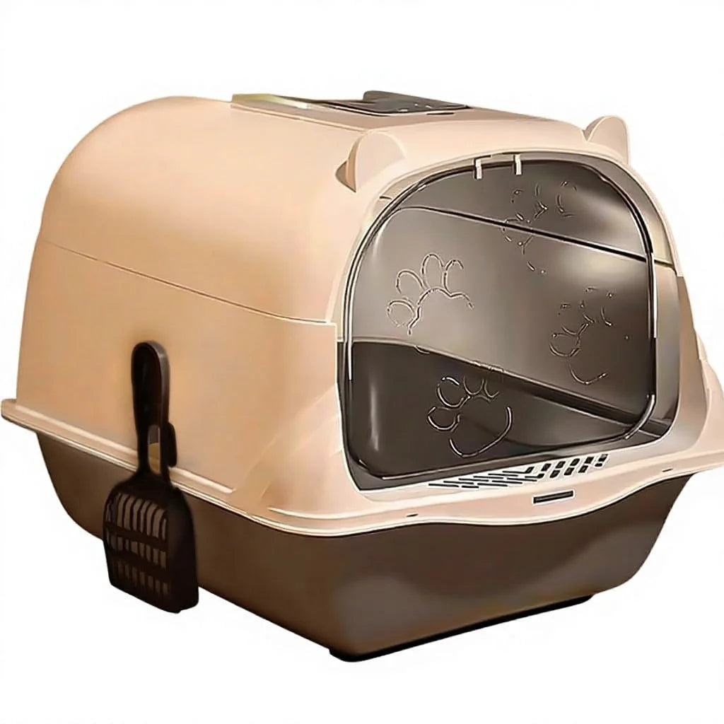 ully enclosed cat litter box, oversized PP anti odor and splash proof