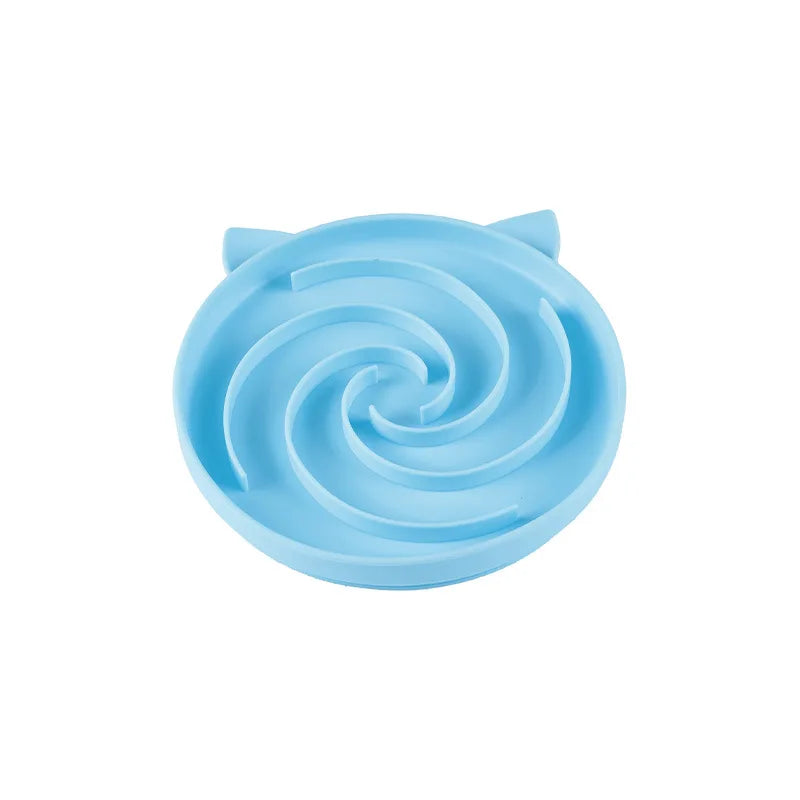 Cat and dog silicone spiral pet anti slip slow food bowl, anti suffocation and slow food design