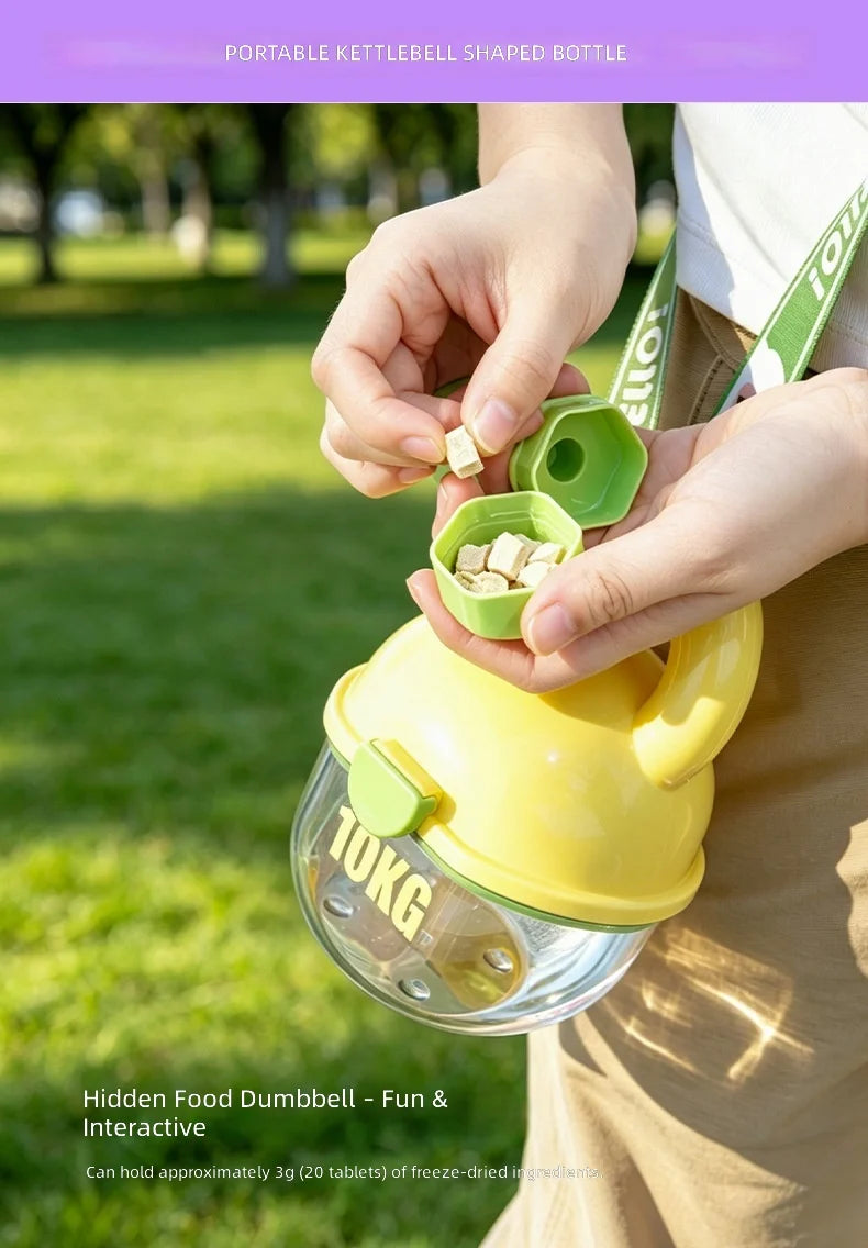 Outdoor water bottles and food feeders for dogs